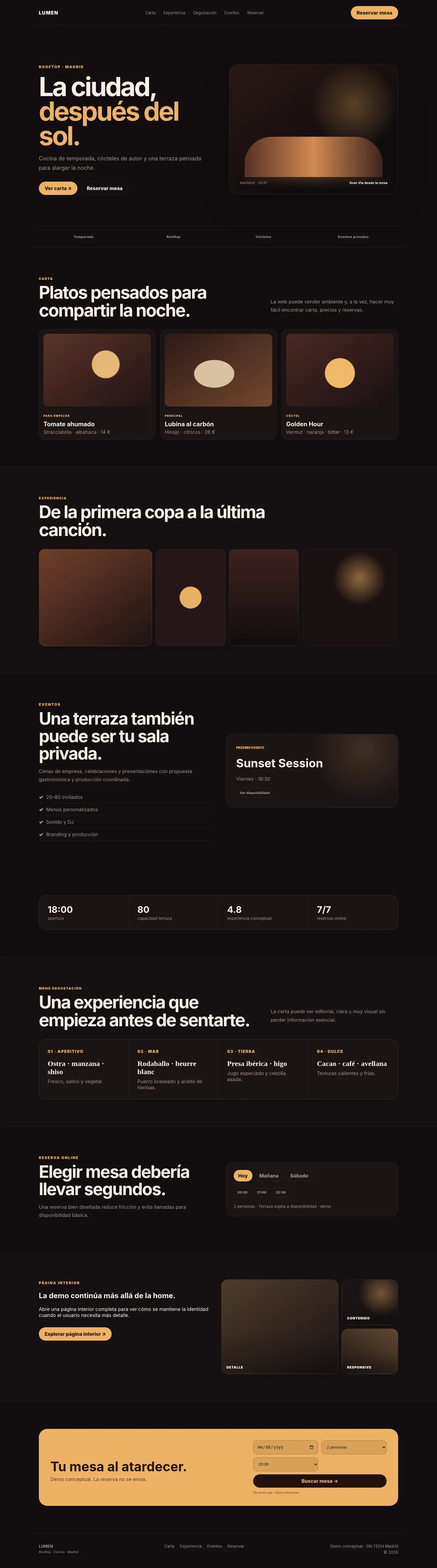 Vista renderizada de la demo LUMEN en escritorio